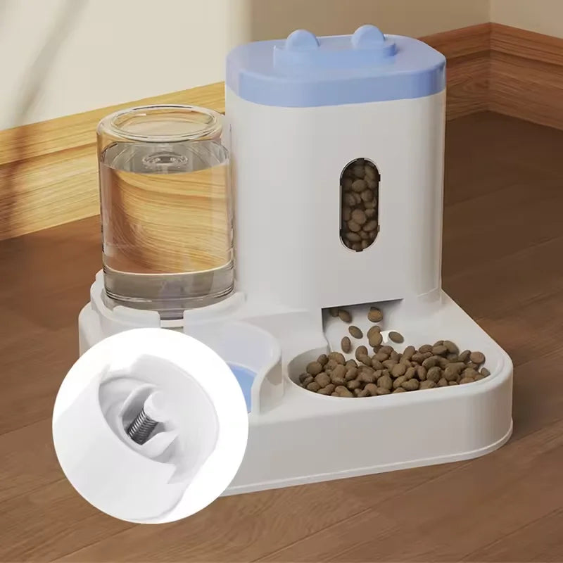Pet Large-Capacity Feeder with Integrated Automatic Water Dispenser, Cat Food Bowl, Dog Feeding Bowl, Pet Supplies