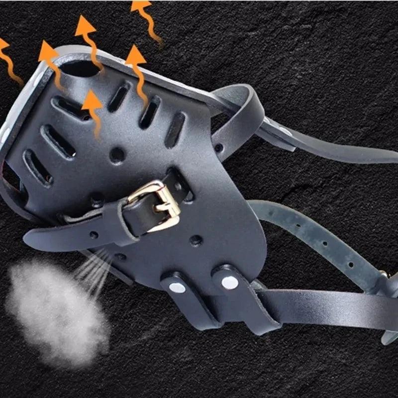 Leather Pet Dog Basket Muzzles German Shepherd Doberman Anti-Bite Dog Mouth Cage Dog Training Defense Masks for Small/Large Dogs