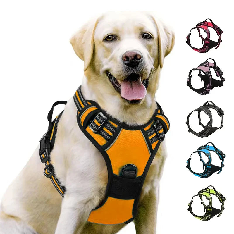Dog Harness Without a Leash, Front Buckle, Heavy-Duty Reflective, Easy-to-Control Handle for Pet Dogs, Specially Designed for Walks