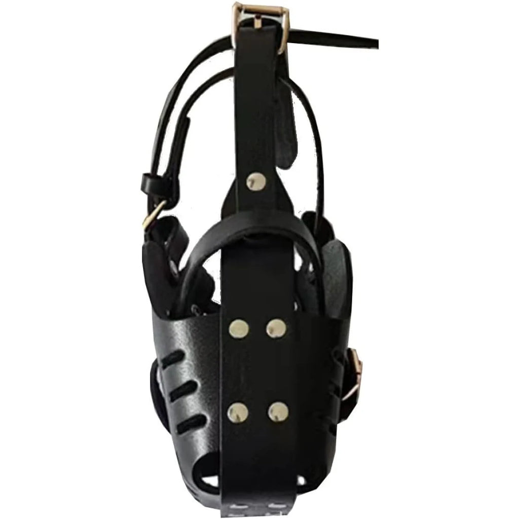 Leather Pet Dog Basket Muzzles German Shepherd Doberman Anti-Bite Dog Mouth Cage Dog Training Defense Masks for Small/Large Dogs