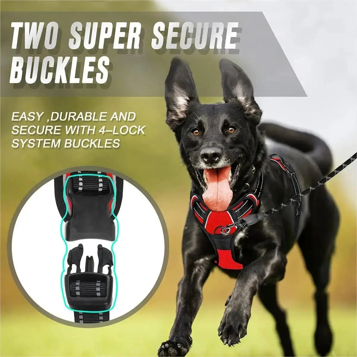 Dog Harness Without a Leash, Front Buckle, Heavy-Duty Reflective, Easy-to-Control Handle for Pet Dogs, Specially Designed for Walks