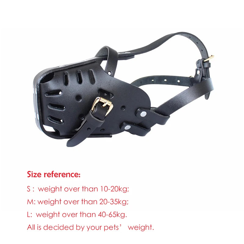 Leather Pet Dog Basket Muzzles German Shepherd Doberman Anti-Bite Dog Mouth Cage Dog Training Defense Masks for Small/Large Dogs