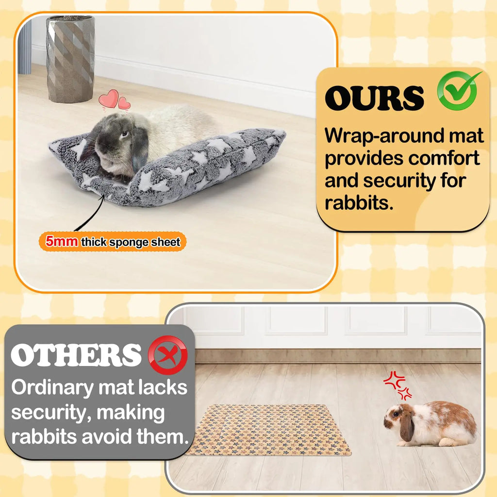 Soft bed for rabbits – recessed, with a pillow, for cage and house