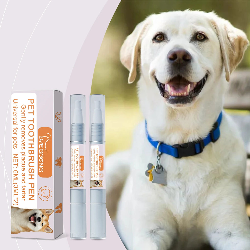 Pet Toothbrush Pen - A Teeth Cleaning Pen for Dogs & Cats to Remove Tartar, Calculus, Bad Breath and Oral Odor