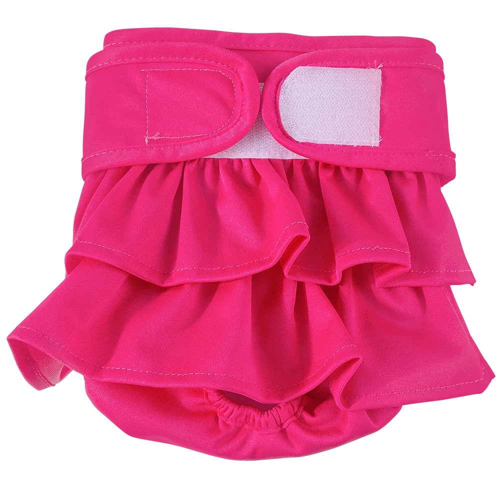 Adjustable Female Dog Diapers Reusable Washable Diapers for Small and Medium Dogs Solid Color Dog Dress Cute Pet Supplies