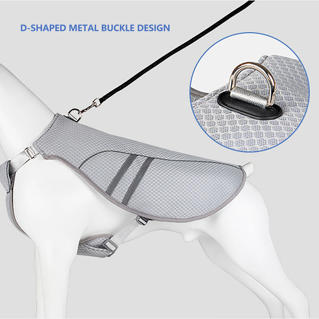 Dog Cooling Vest Lightweight Jacket with Evaporative Microfiber Technology Reflective Breathable No Pull Harness for Puppy Walk
