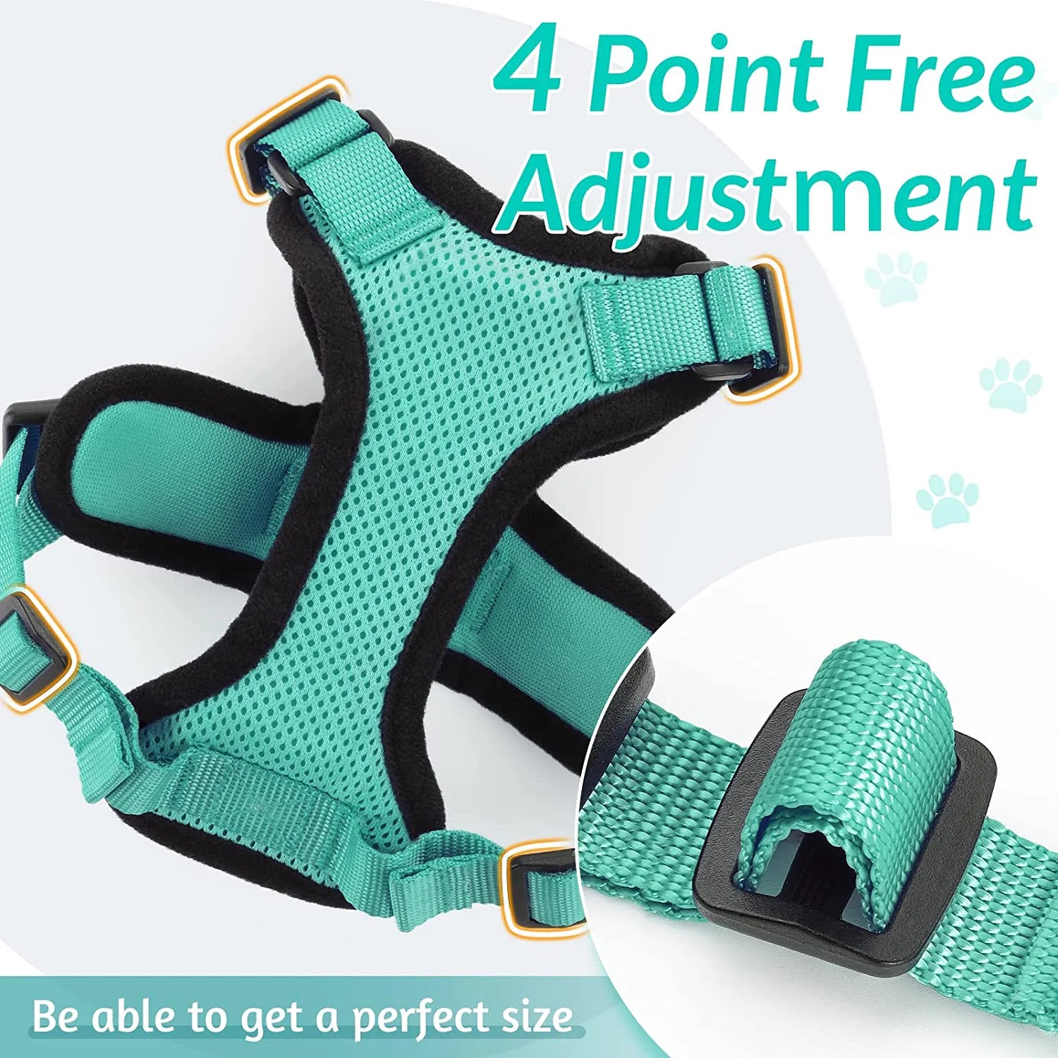 Cat Harness and Leash for Walking, Escape-Proof Soft Adjustable Vest Harnesses for Cats, EasyControl