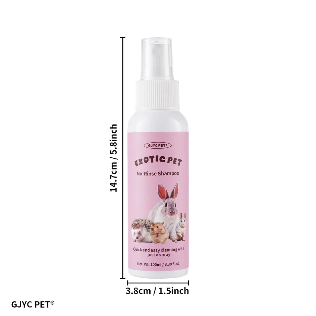 Waterless Pet Shampoo for Small Pets No-Rinse Gentle Hypoallergenic Formula Deep Cleansing Deodorizing Hair Care Grooming