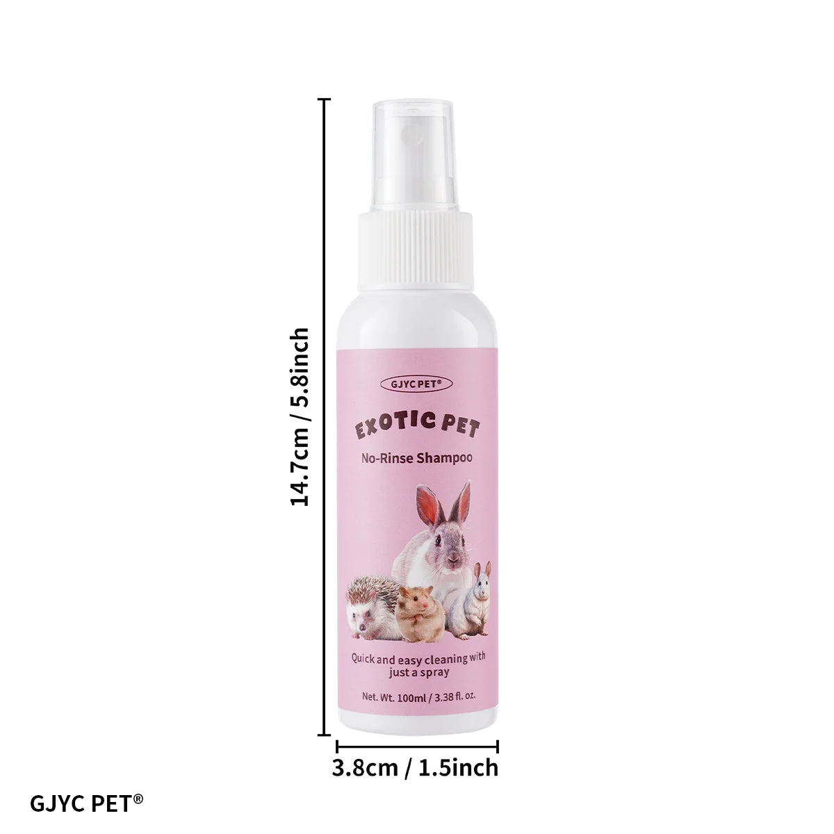 Waterless Pet Shampoo for Small Pets No-Rinse Gentle Hypoallergenic Formula Deep Cleansing Deodorizing Hair Care Grooming