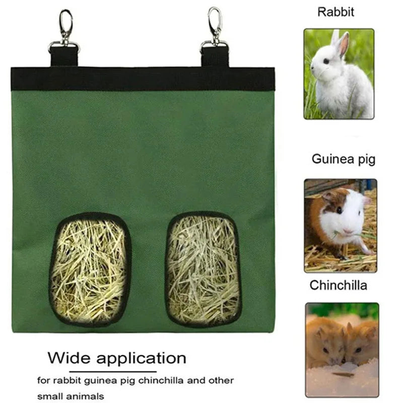Hanging Hay Bag for Rabbits and Rodents - Oxford Fabric Feeder