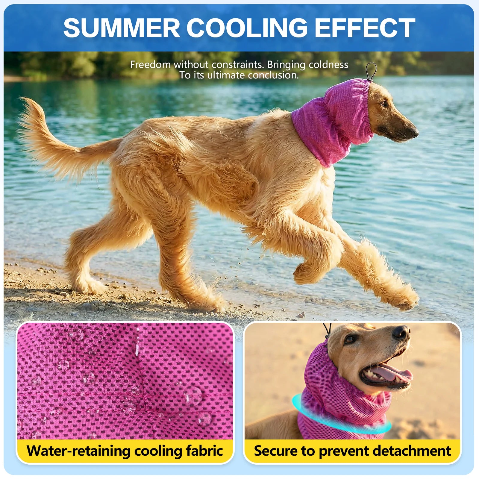 Dog Cooling Bandanas Neck Wraps Ice Scarf Pet Dog Cooling Collar Hunting Training Hiking Camping Accessories for Summer