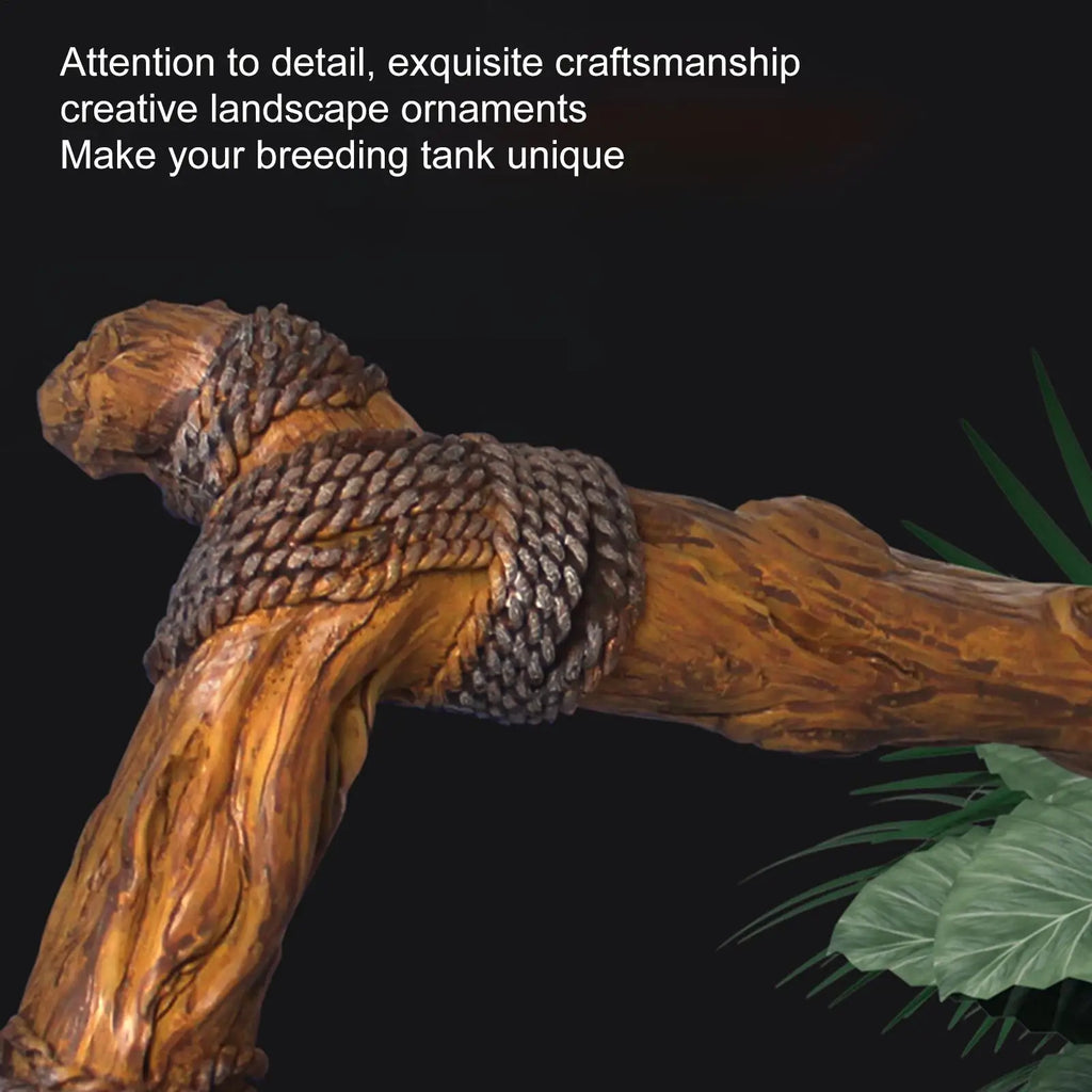 Reptile Climbing Branch Resin Climbing Tree Branch for Lizards Natural Texture Reptile Habitat Decoration for Snakes Bearded Dragons