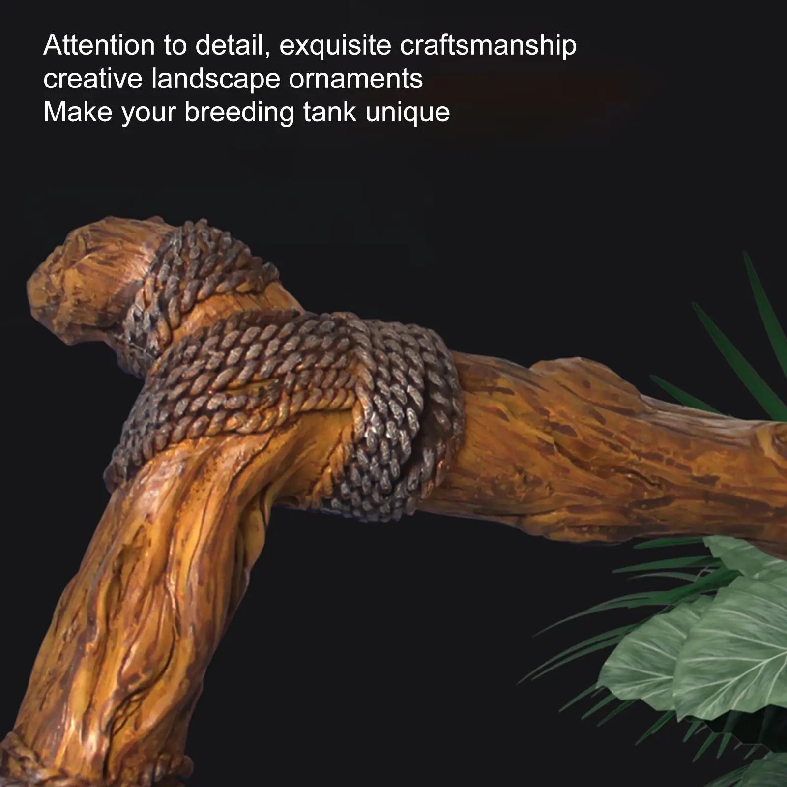 Reptile Climbing Branch Resin Climbing Tree Branch for Lizards Natural Texture Reptile Habitat Decoration for Snakes Bearded Dragons