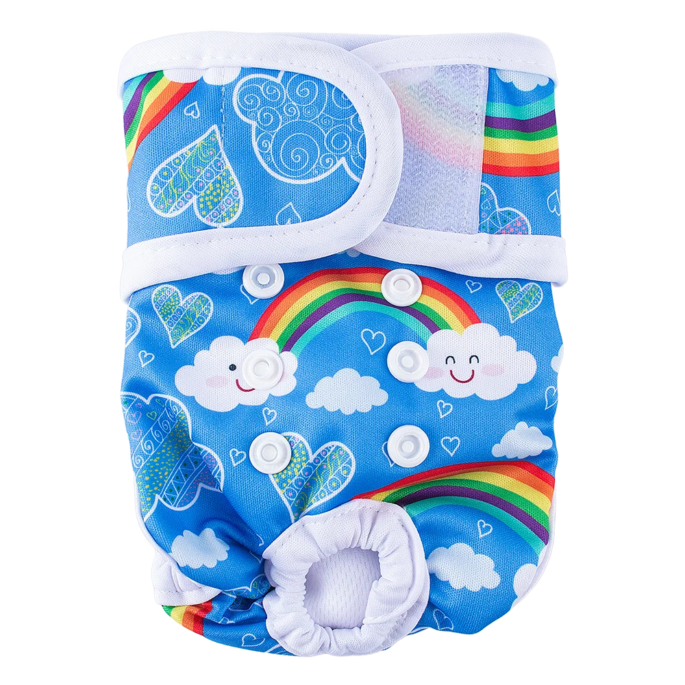 Washable Reusable Dog Diapers for Female Dogs-PUL Waterproof & Breathable,Multi-Layer Absorbent Core,Leak-Proof Tail Hole Design