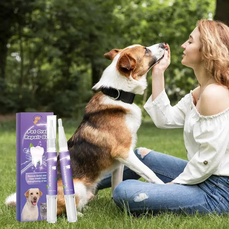 Pet Oral Repair Gel Dog Cat Teeth Cleaning Pen Natural Dog Toothpaste Gel Pet Breath Freshener Eliminate Bad Breath Oral Care