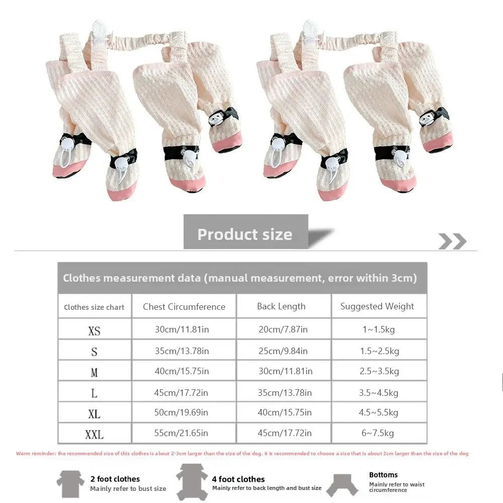 Full Leg Protection Pet Strolling Going Out Pants Adjustable Anti-Slip Dog Four-Legged Pants Dust-Proof Dog Boot Leggings