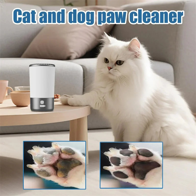 Automatic Pet Paw Cleaner Machine, Portable Dog and Cat Washer Cup with Soft Silicone Brush, USB-C Rechargeable, Waterproof
