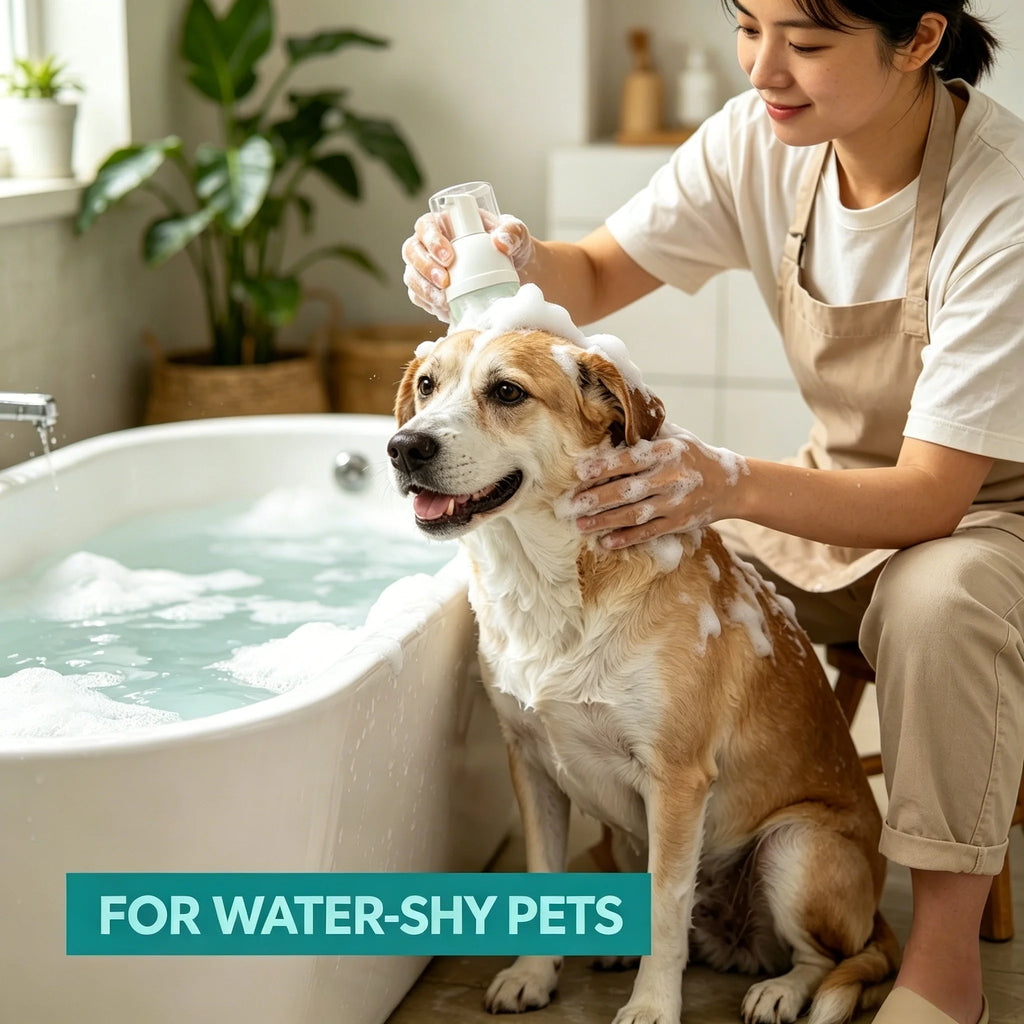 Pet Dry Shampoo Foam for Cats & Dogs, 60ml Waterless Bath-Free Grooming Cleanser for Puppies, Kittens & Pets