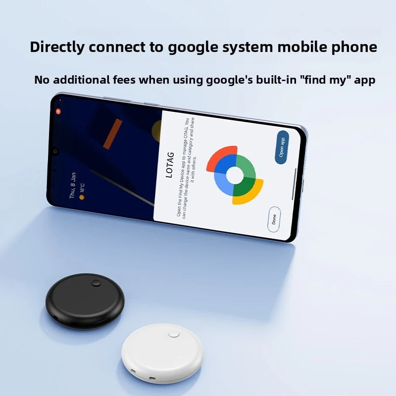 AirTag Anti-Loss Tracker: Round Tracker for Locating Items, Luggage and Keys; Compatible with Android