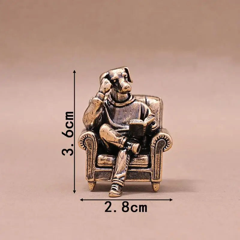 Dog CEO Miniature Figurine Retro Desktop Office Decor Retro Desktop Office Decor Collectible Ornament