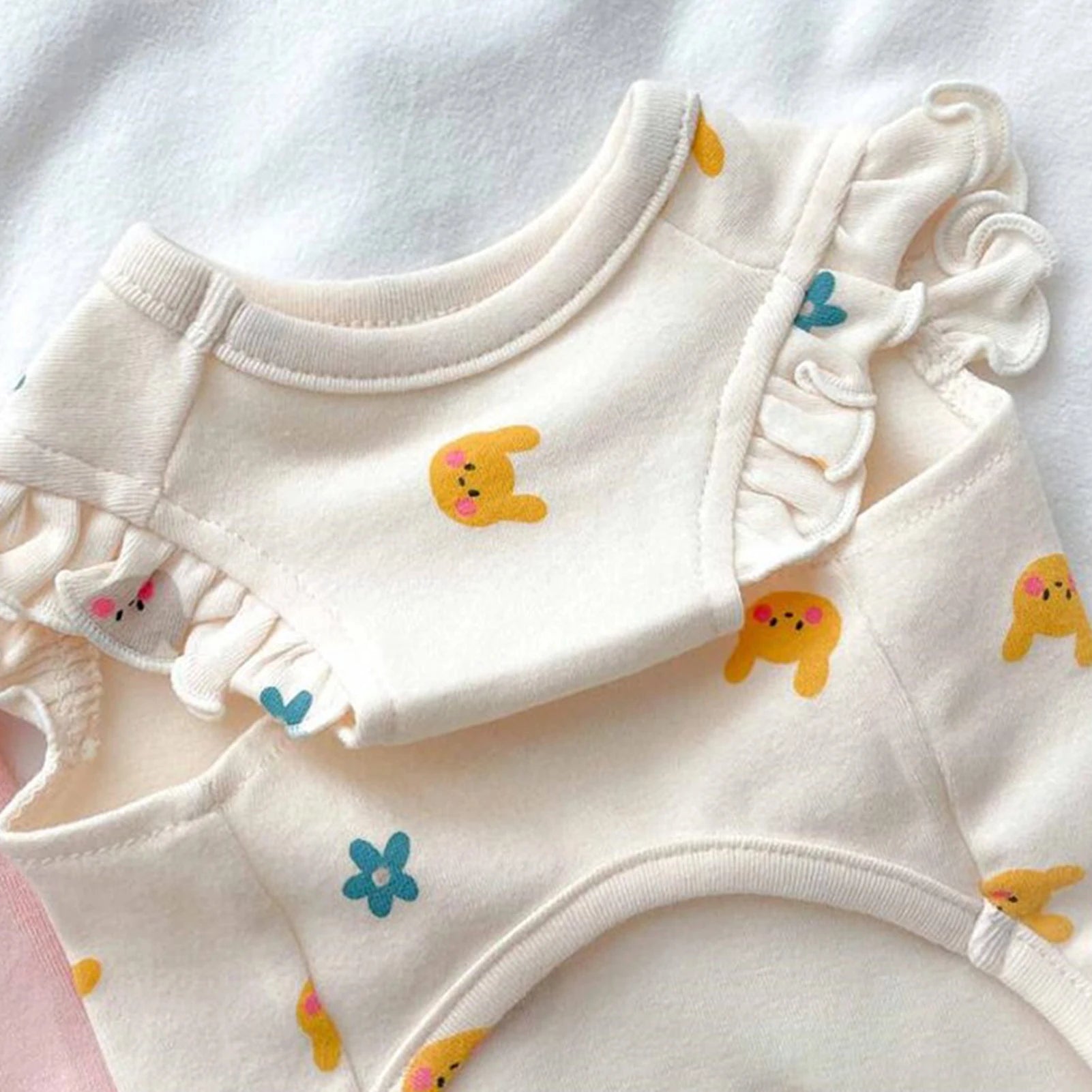Vest for small dogs and cats - embroidered bunnies, flowers and bears