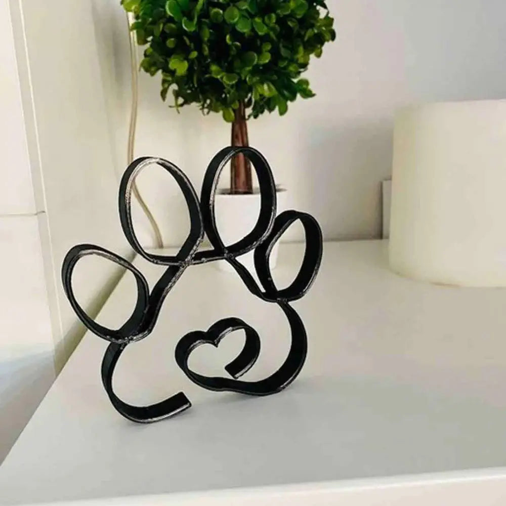 Metal dog sculpture – abstract minimalist figure for the home