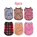 6Pcs Pet Cat Shirts for Kitten Small Dogs Lightweight Breathable Summer Leopard Print Sphynx Cats Apparel Soft Everyday Wear Set