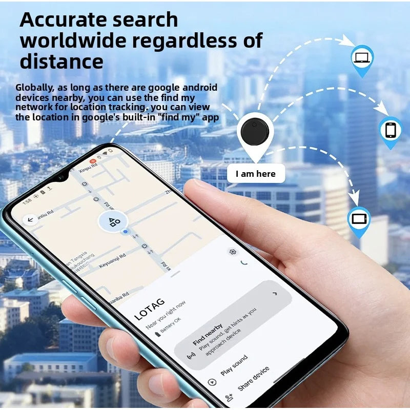 AirTag Anti-Loss Tracker: Round Tracker for Locating Items, Luggage and Keys; Compatible with Android