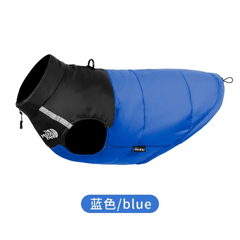 Winter dog jacket – padded, warm, with reflectors