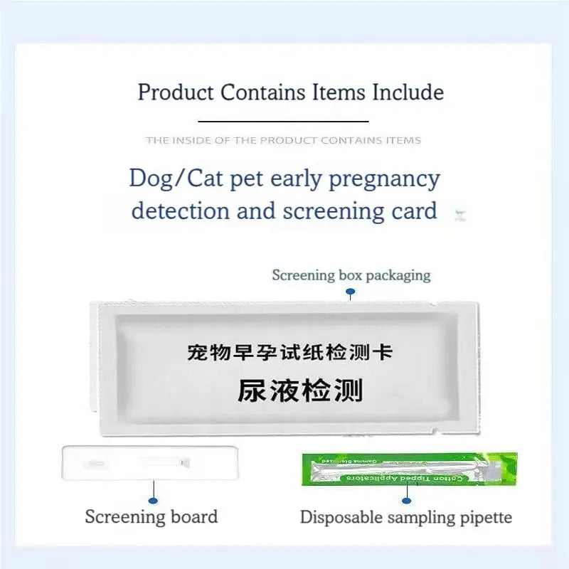 Pet Pregnancy Check for Dogs and Cats, Early Pregnancy Urine Test Card, Pet Care Accessory, Non-Puncture, Easy to Use