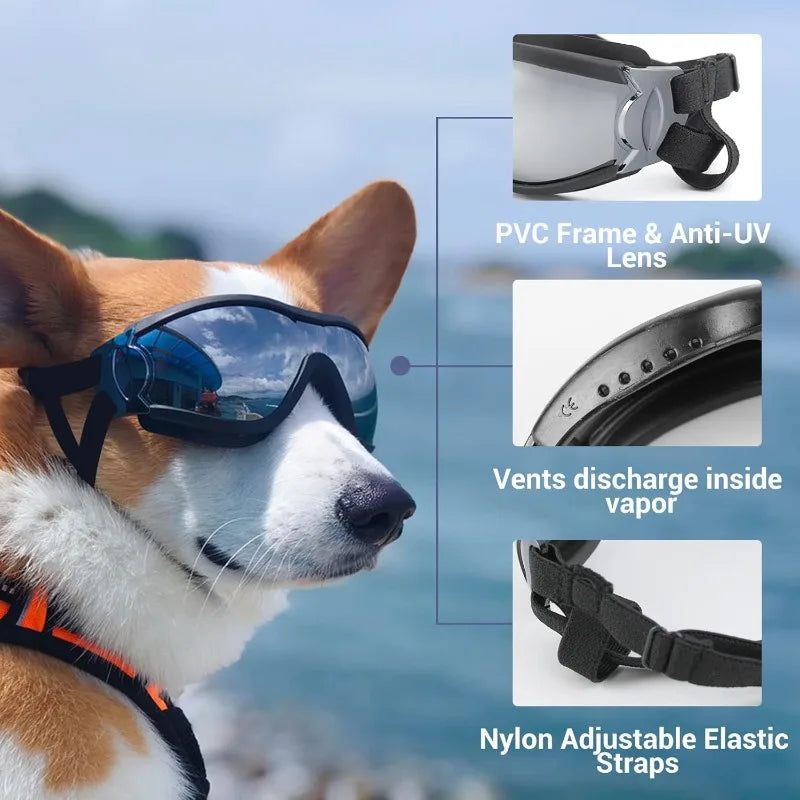Dog UV Protective Goggles, Suitable for Medium to Large Dogs, Dust, Wind, and Snow Resistant for Outdoor Eyes