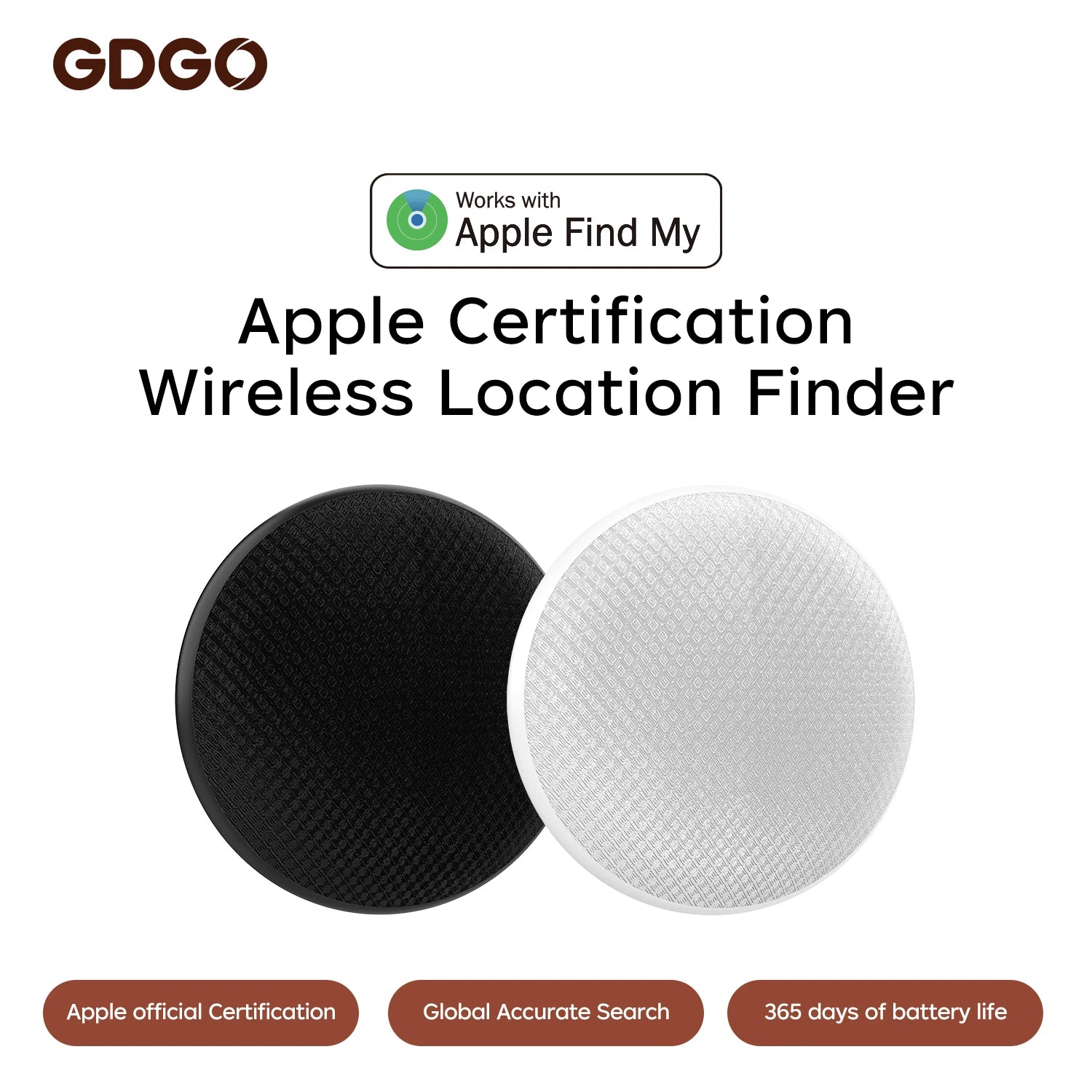 GDGO MFi Certified Pet Tracker AirTag Alternative Anti-Lost Device for Cats Dogs Bikes Compatible with iPhone