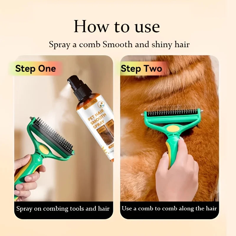 3.38Oz Pet Hair Care Spray, Fur Conditioner for Dogs and Cats, Instant Frizz Control and Smooth Coat, Deep Nourishing Detangler