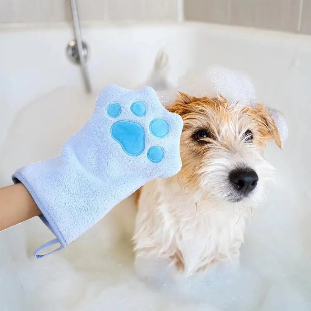 Portable Special Cat Bath Towel, Professional Absorbing Pet Drying Glove, Durable Deshedding Towel Glove for Cats and Dogs