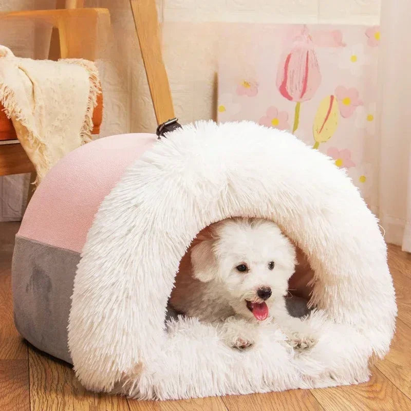 Plush Basket - Warm Bed for Cats and Small Dogs, M/L