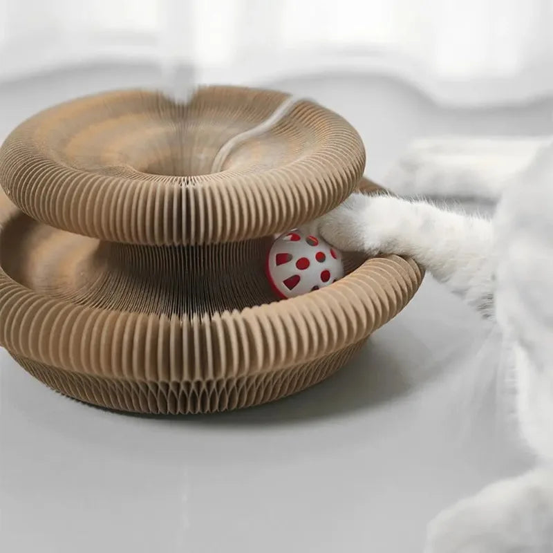 Durable Kitty Kurlz Cat Toy Cat Accordion Magic Organ Cat Scratching Board Cat Toy Ball Scratch Pad Cat Scratcher Kitty Kurlz