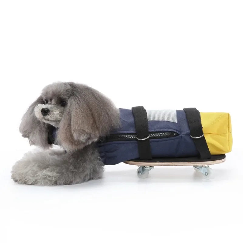 Pet Rehabilitation Aid Wooden Support Cart for Disabled Dogs with Chest and Limb Protection Mobility Scooter Dog Stroller