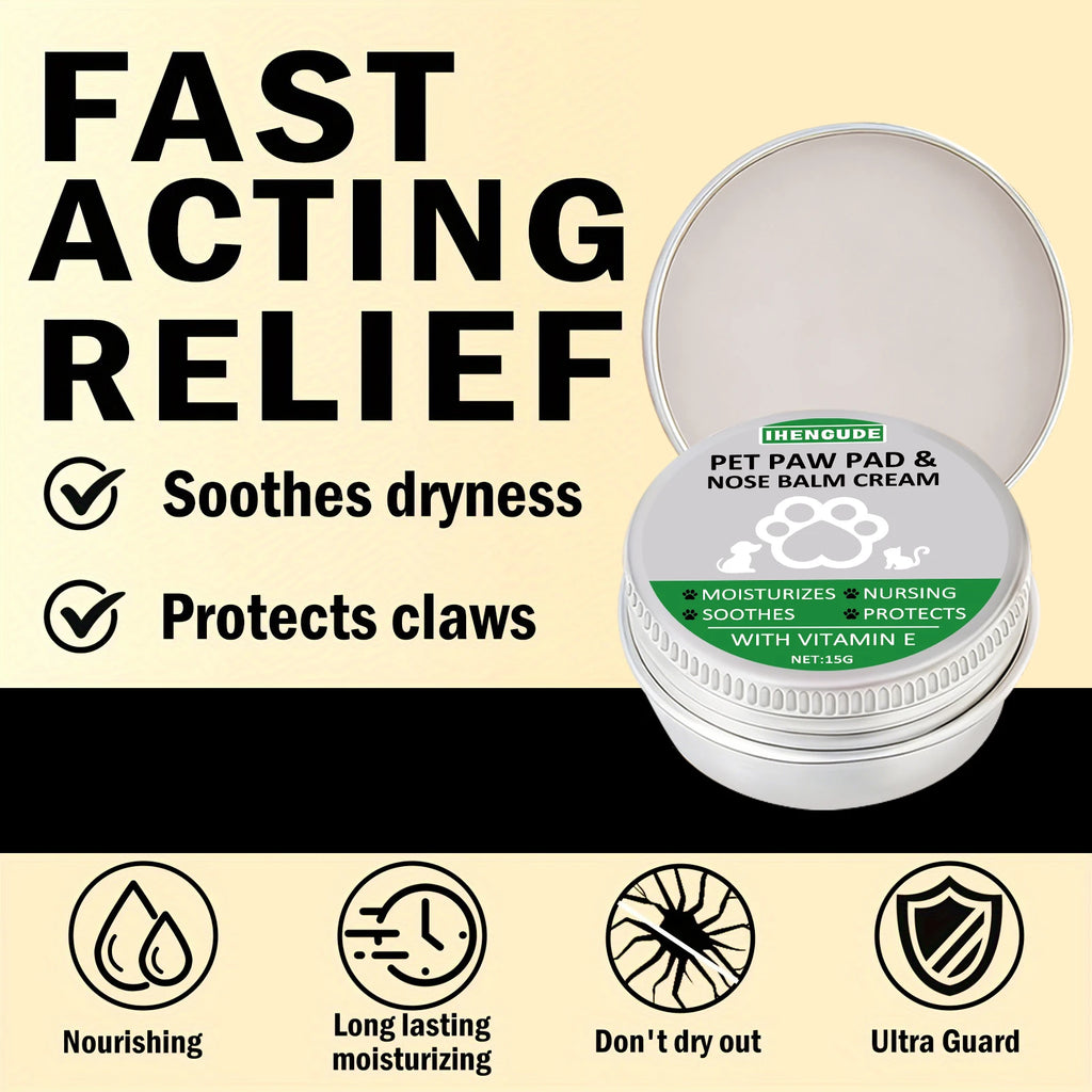 Nose and Paw Care Balm - Ultra-smooth pet care stick, soothes dry, cracked paws and protects pets from heat, perfect for dogs