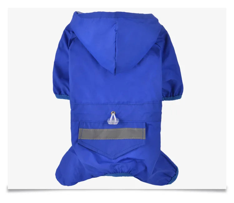 Pet Dog Raincoat Outdoor Puppy Rainwear Reflective Hooded Waterproof Jacket Clothes for Dogs and Cats Apparel Supplies