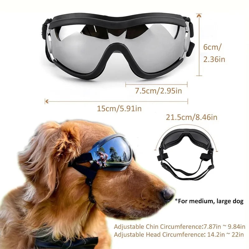 Dog UV Protective Goggles, Suitable for Medium to Large Dogs, Dust, Wind, and Snow Resistant for Outdoor Eyes
