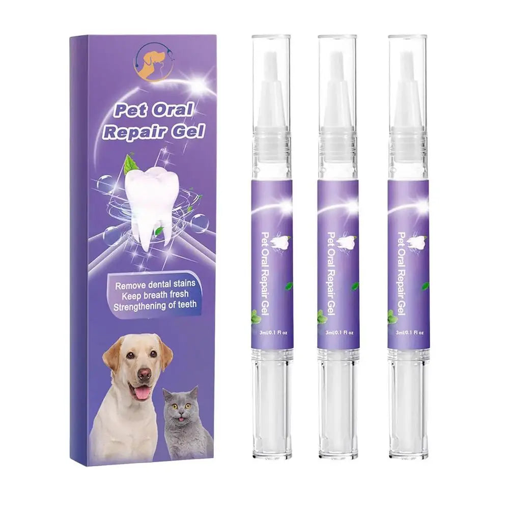 Pet Oral Repair Gel Dog Cat Teeth Cleaning Pen Natural Dog Toothpaste Gel Pet Breath Freshener Eliminate Bad Breath Oral Care