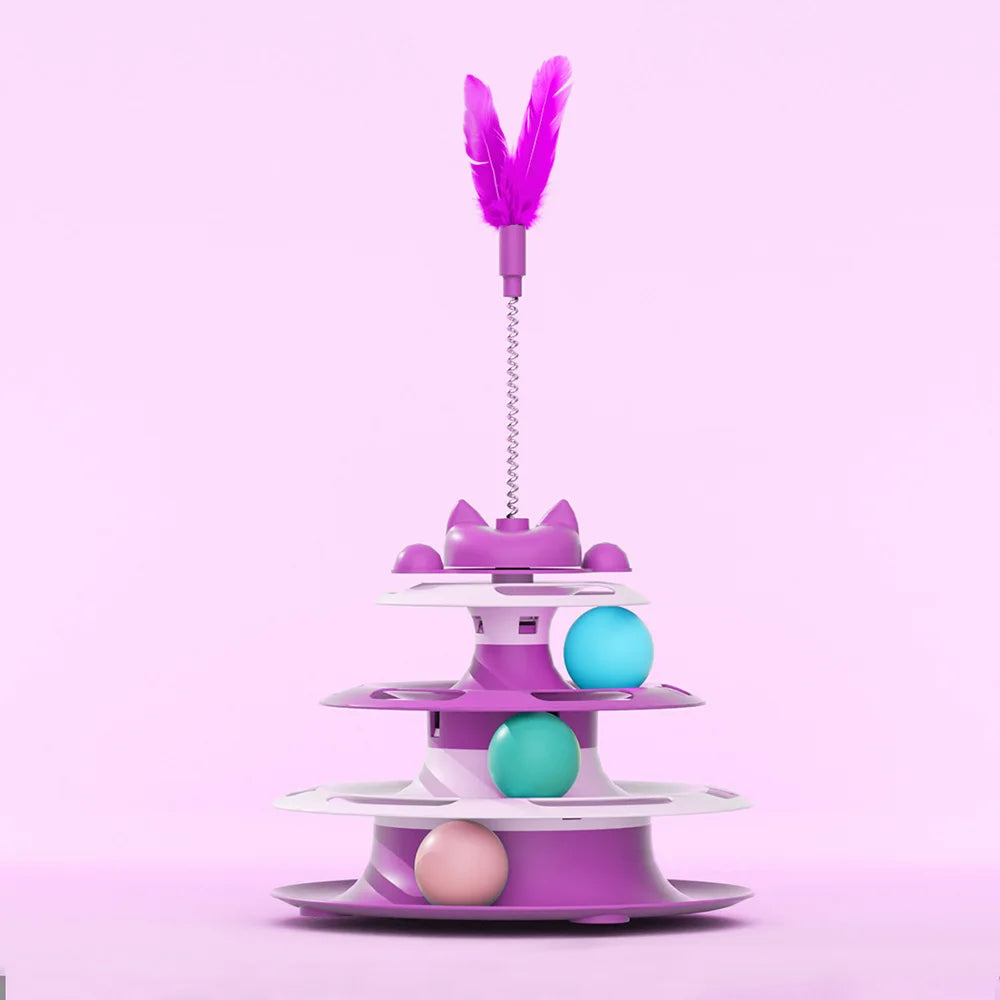 Interactive cat toy – vortex with balls and a stick