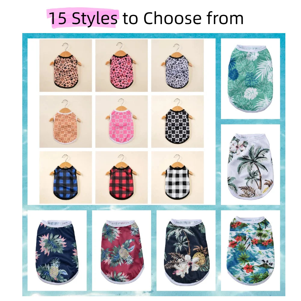 6Pcs Pet Cat Shirts for Kitten Small Dogs Lightweight Breathable Summer Leopard Print Sphynx Cats Apparel Soft Everyday Wear Set