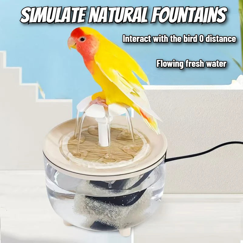 2-in-1 Automatic Parrot Bath Fountain – Water Circulation, USB Powered