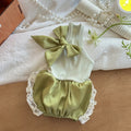 Pet Summer Lace Clothes Silk Jumpsuit Split Tank Top Bow Bubble Lace Half Skirt Thin Teddy Pet Dog Summer Dresses for Small Dog