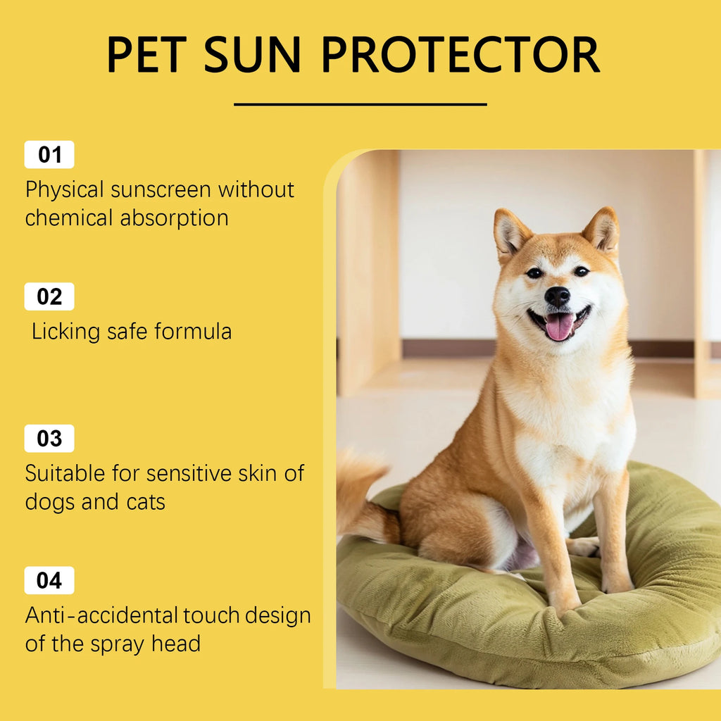 Pet Sunscreen Spray For Dogs UV Protection Moisturizing Sunblock For Nose Ears Paws Sensitive Skin Outdoor Summer Dog Skin Care