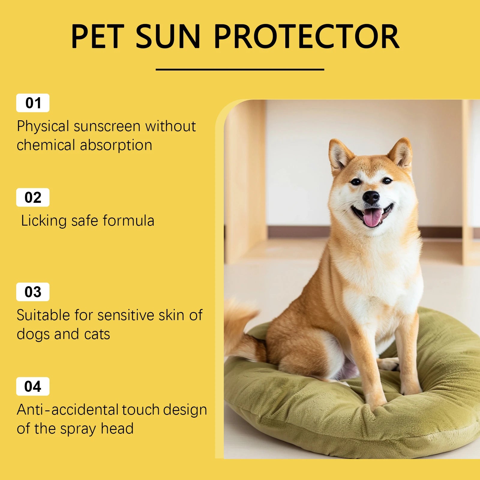 Pet Sunscreen Spray For Dogs UV Protection Moisturizing Sunblock For Nose Ears Paws Sensitive Skin Outdoor Summer Dog Skin Care