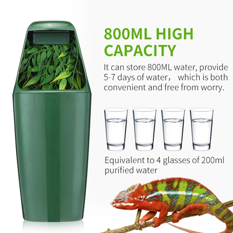 Automatic Water Dispenser Reptile Pet Water Filter Drinking Feeder Fountain for Amphibians Insects Lizards Turtles Frogs