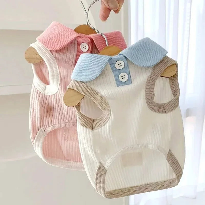 Fashion Pet Polo Shirt Spring Summer Breathable Casual Dog Clothes Soft Skin-friendly Puppy Sweatshirt for Small and Medium Breeds
