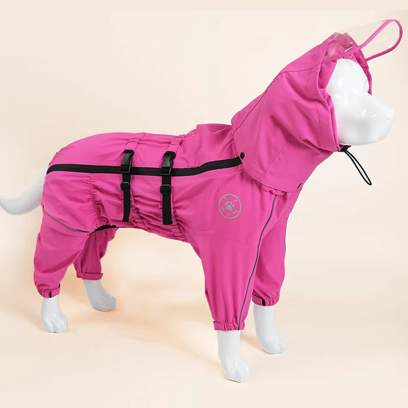 Rain jacket for dogs - waterproof, with hood, reflective